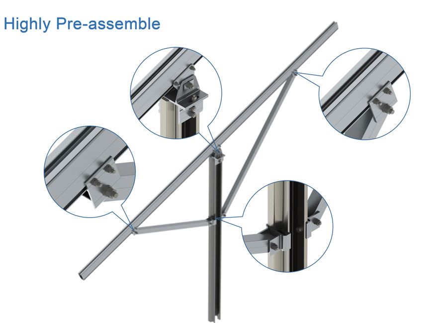 Aluminium/GA solar ground mounting GT2