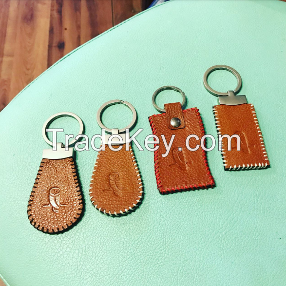 Personalized handmade keychains from leather