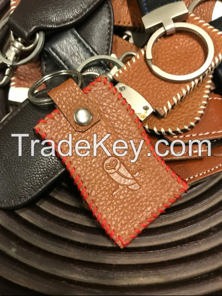 Personalized handmade keychains from leather