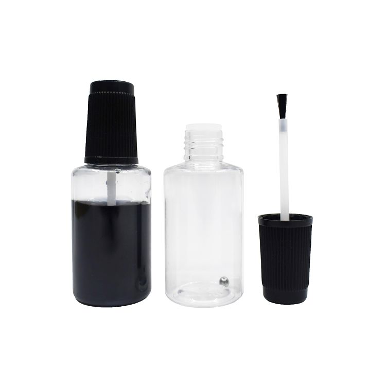 20ml plastic touch up bottle with brush cap steel ball for car paint bottle containers PET 