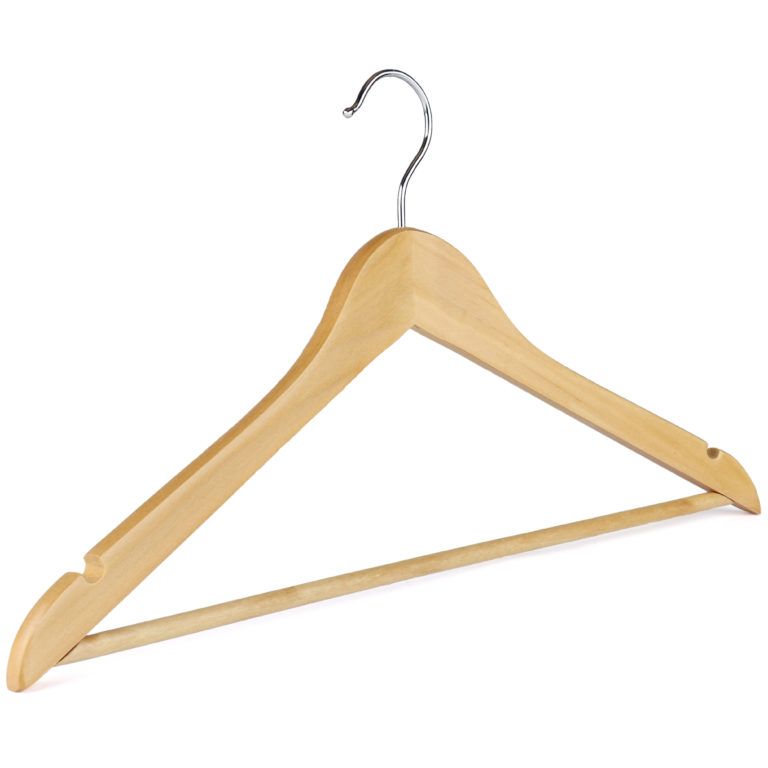 hot sales wooden clothes hangers with bar for trousers