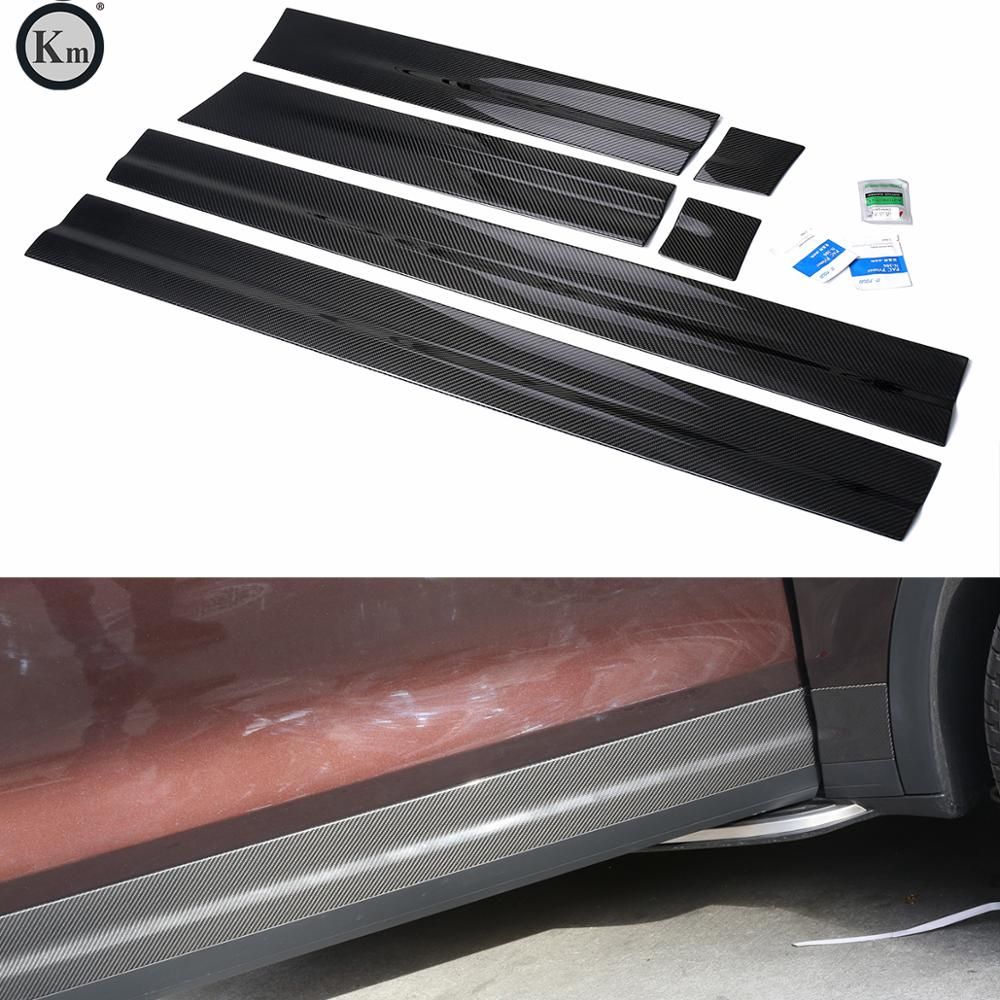 KM for Cayenne Dry carbon fiber door trims door moulding side skirts side trims 