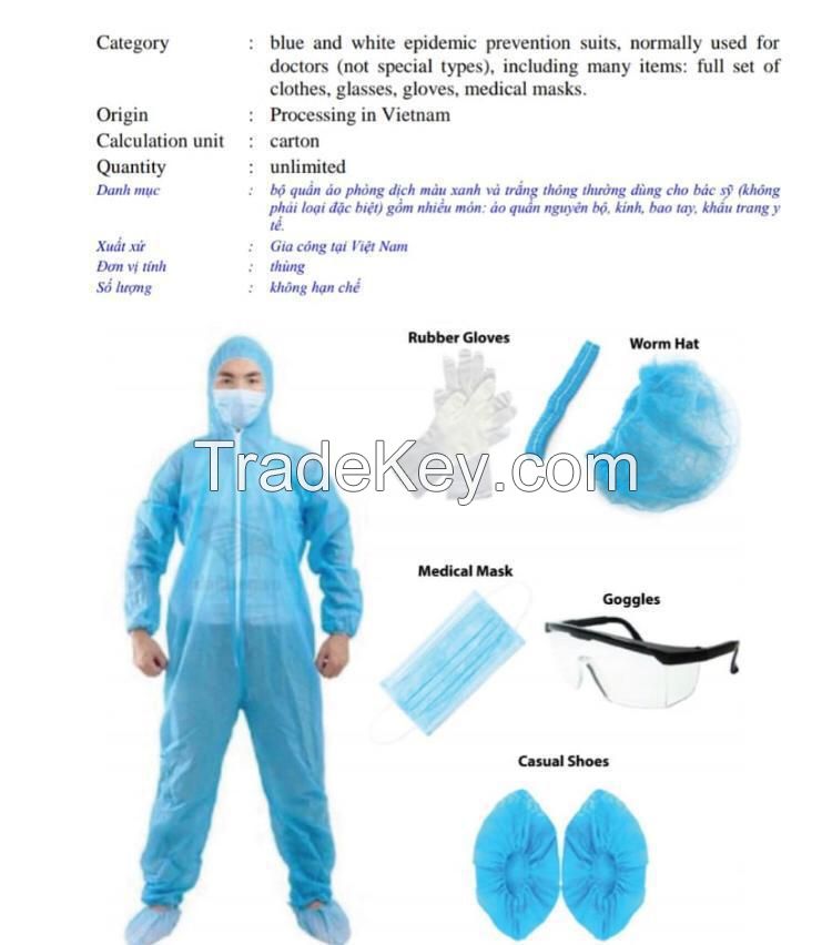 Medical Protective Coverall Suit Set