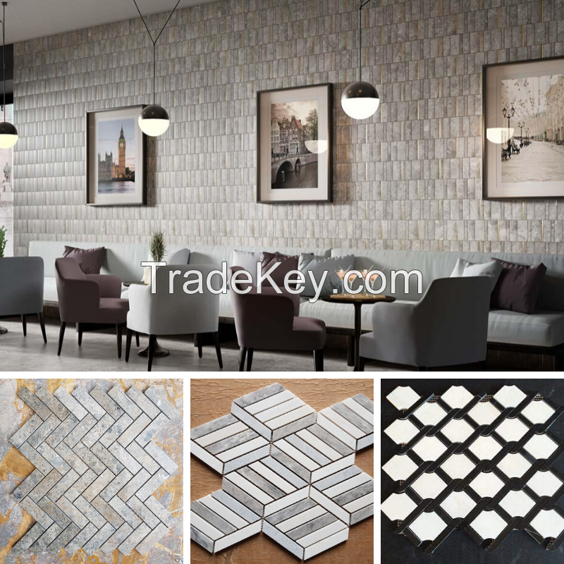 Mosaic marble tiles
