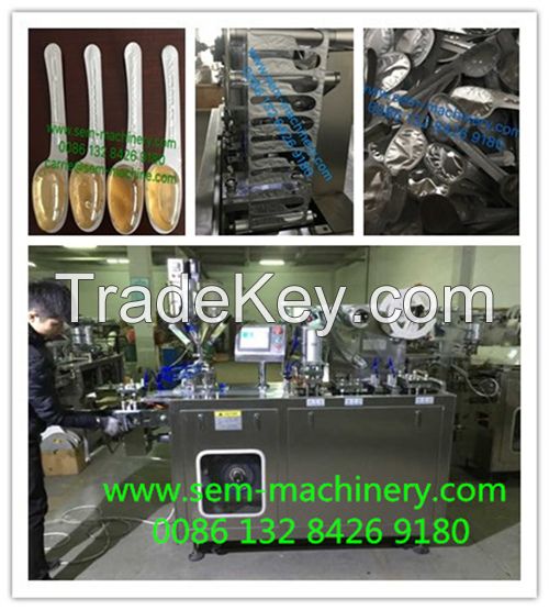 Automatic spoon shape honey chocolate blister packing machine