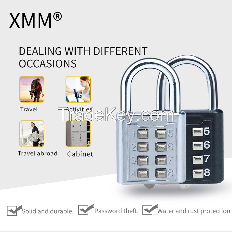 Digital Safety Padlock With pull button For Luggage Combination Padlock xmmm8030