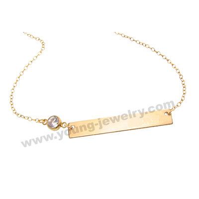 stainless steel custom name bar necklace wholesale jewelry