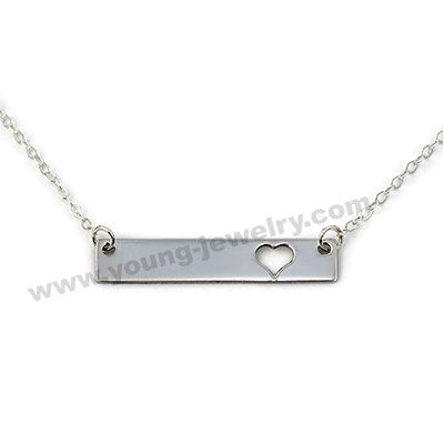 stainless steel custom name bar necklace wholesale jewelry