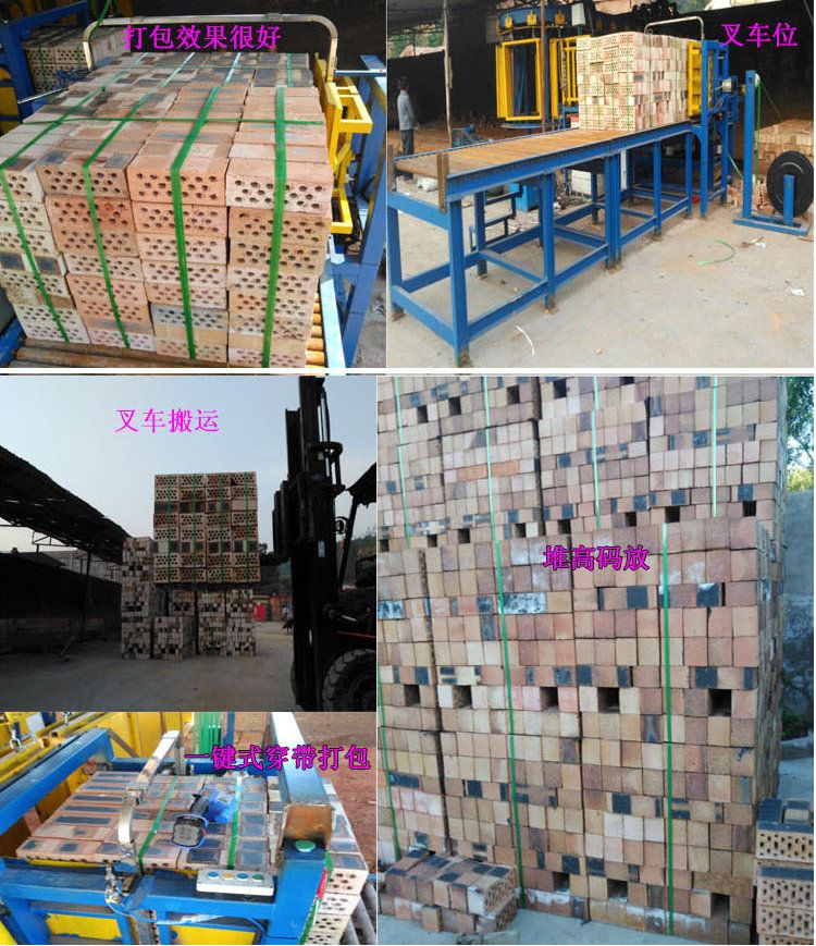 Equipment for unloading bricks from the line and palletizing