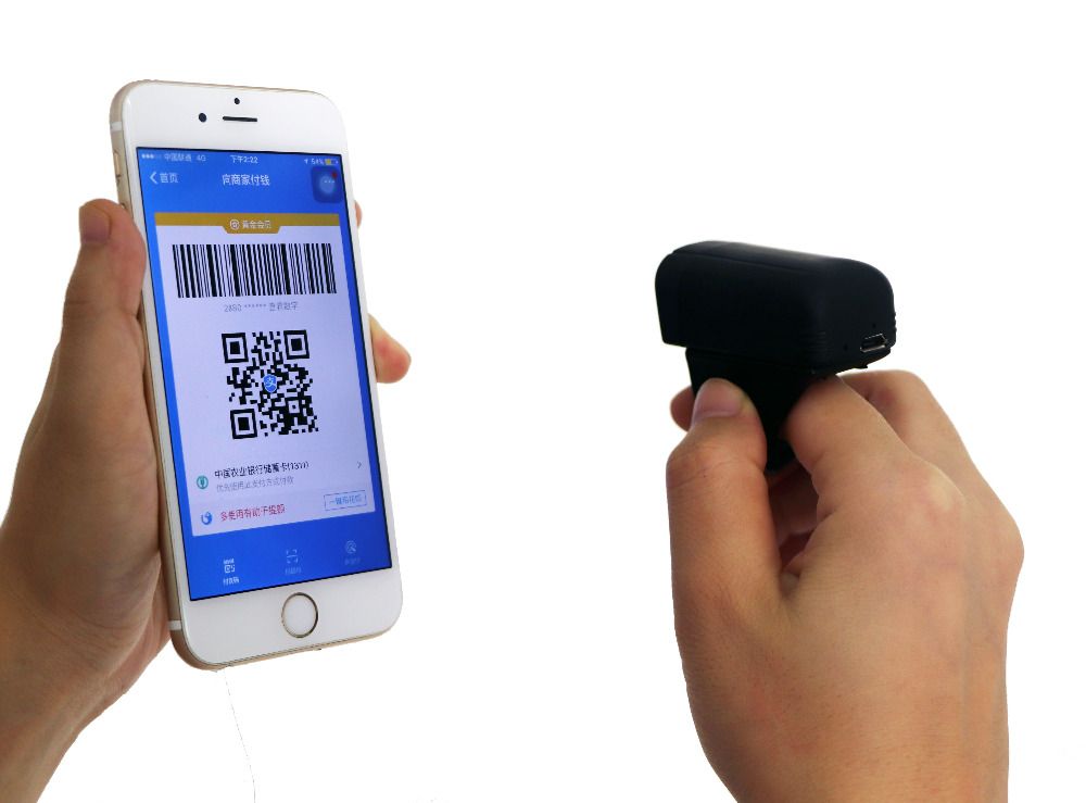 Mini 32Bit Wireless BT Finger Barcode Scanner IOS Android Ring Barcode Scanner