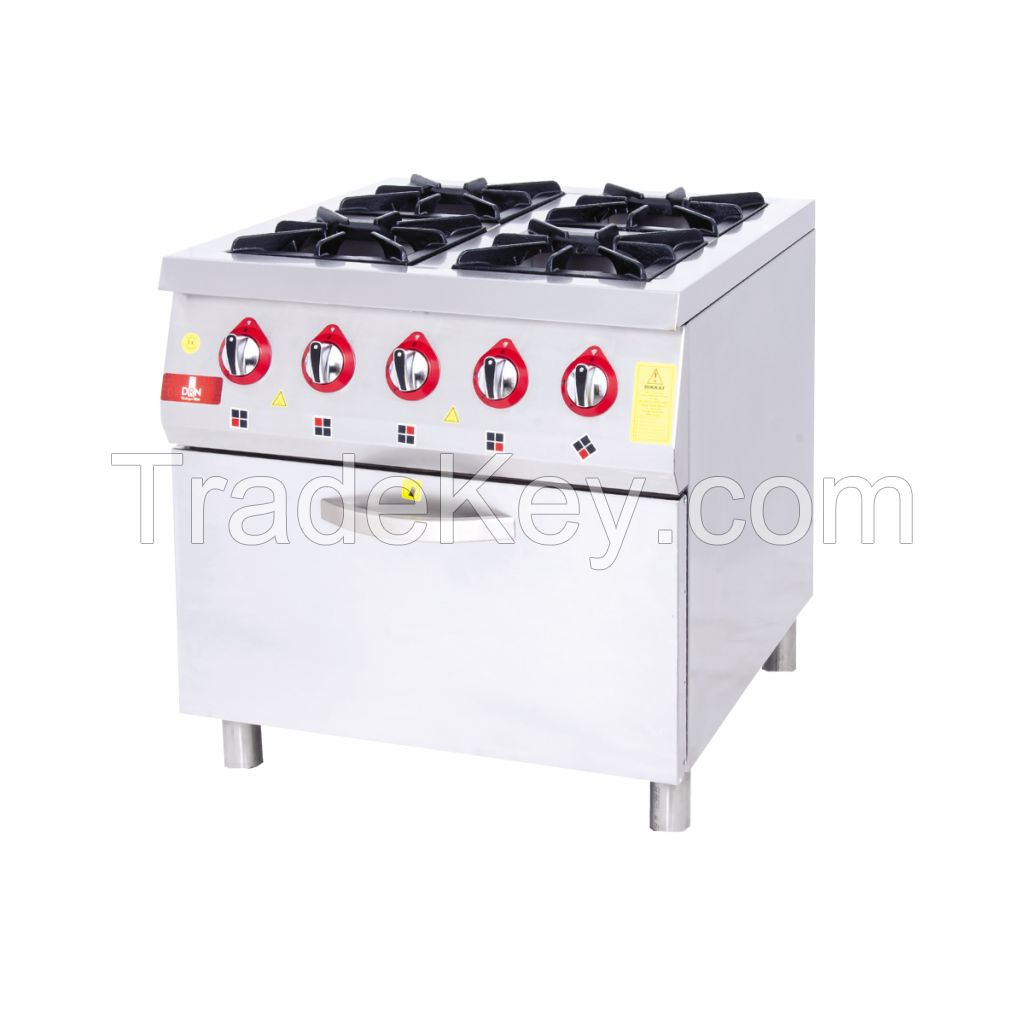 RANGE WITH OVEN - 4 BURNERS - 80x90 LPG