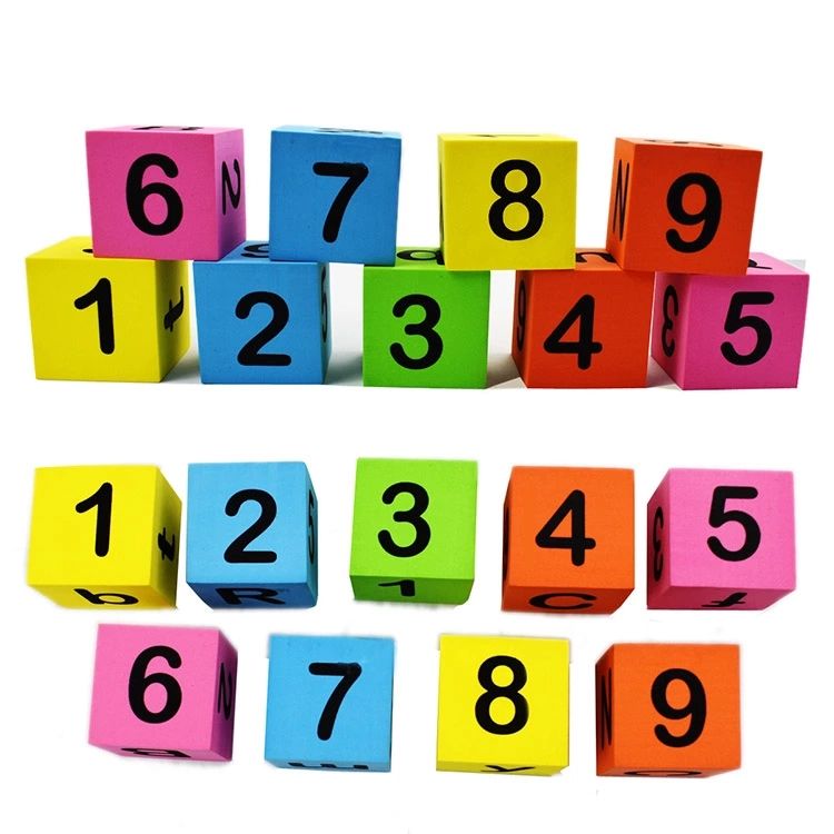 30pieces Custom Printing Logo Soft Foam Building Alphabet Numbers Stacking Blocks for Child Playing Indoor Outdoor