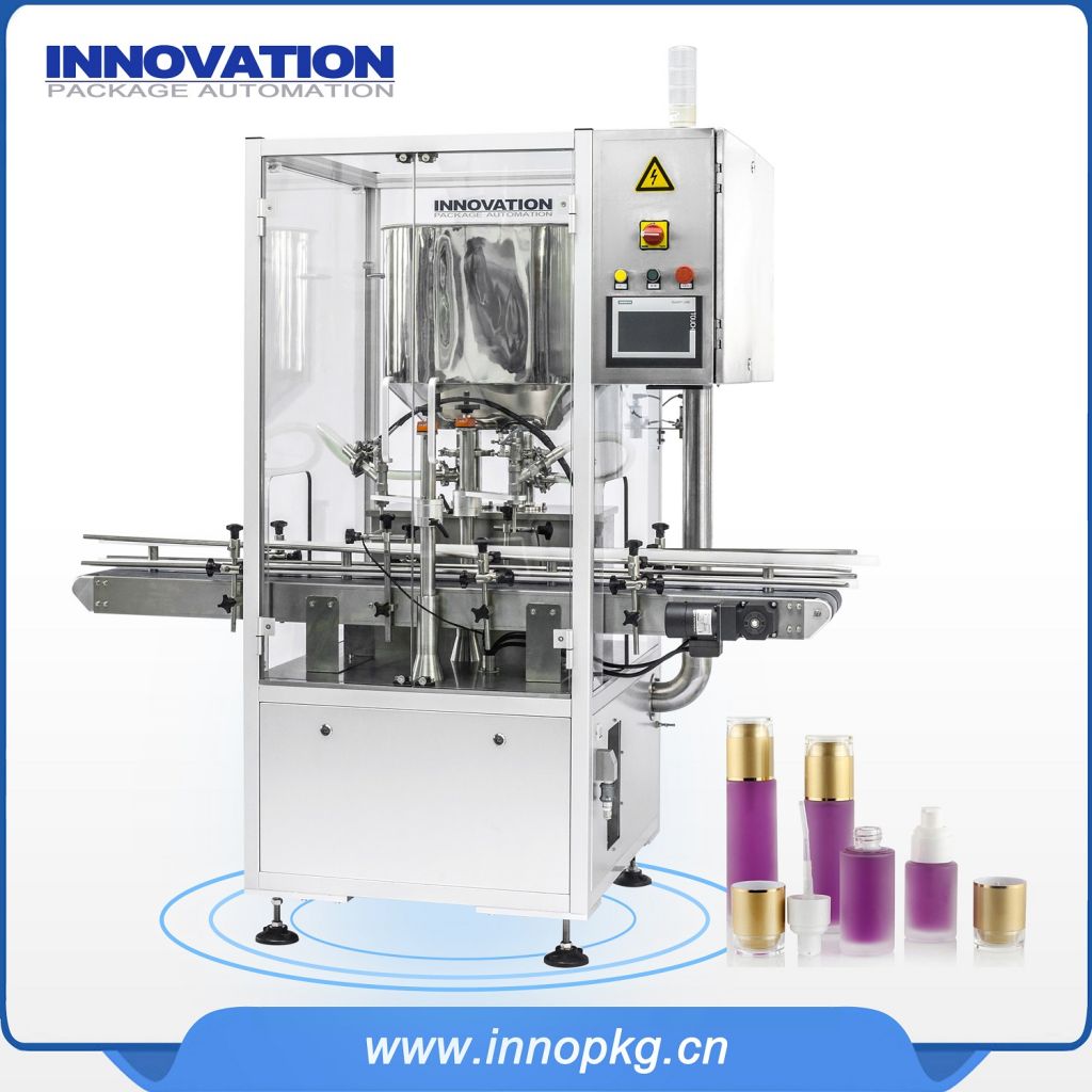 Automatic cosmetic cream filling machine with PLC control