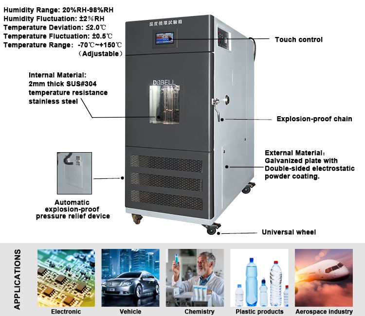 Touch Screen PLC Control High Low Temperature Humidity Climatic Stability Chamber