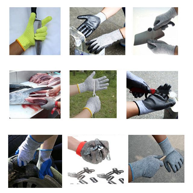 Blue Nitrile Coated Cut Resistant Safety Gloves