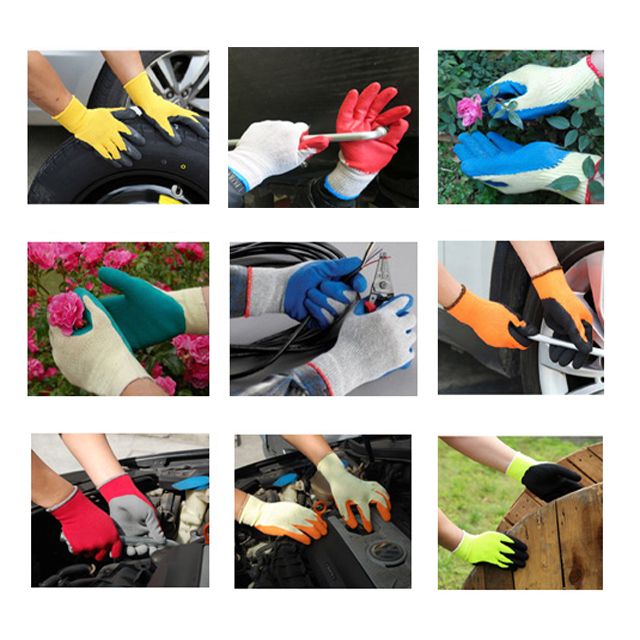 DDSAFETY Wholesale In China Natural orange safety working Latex Glove