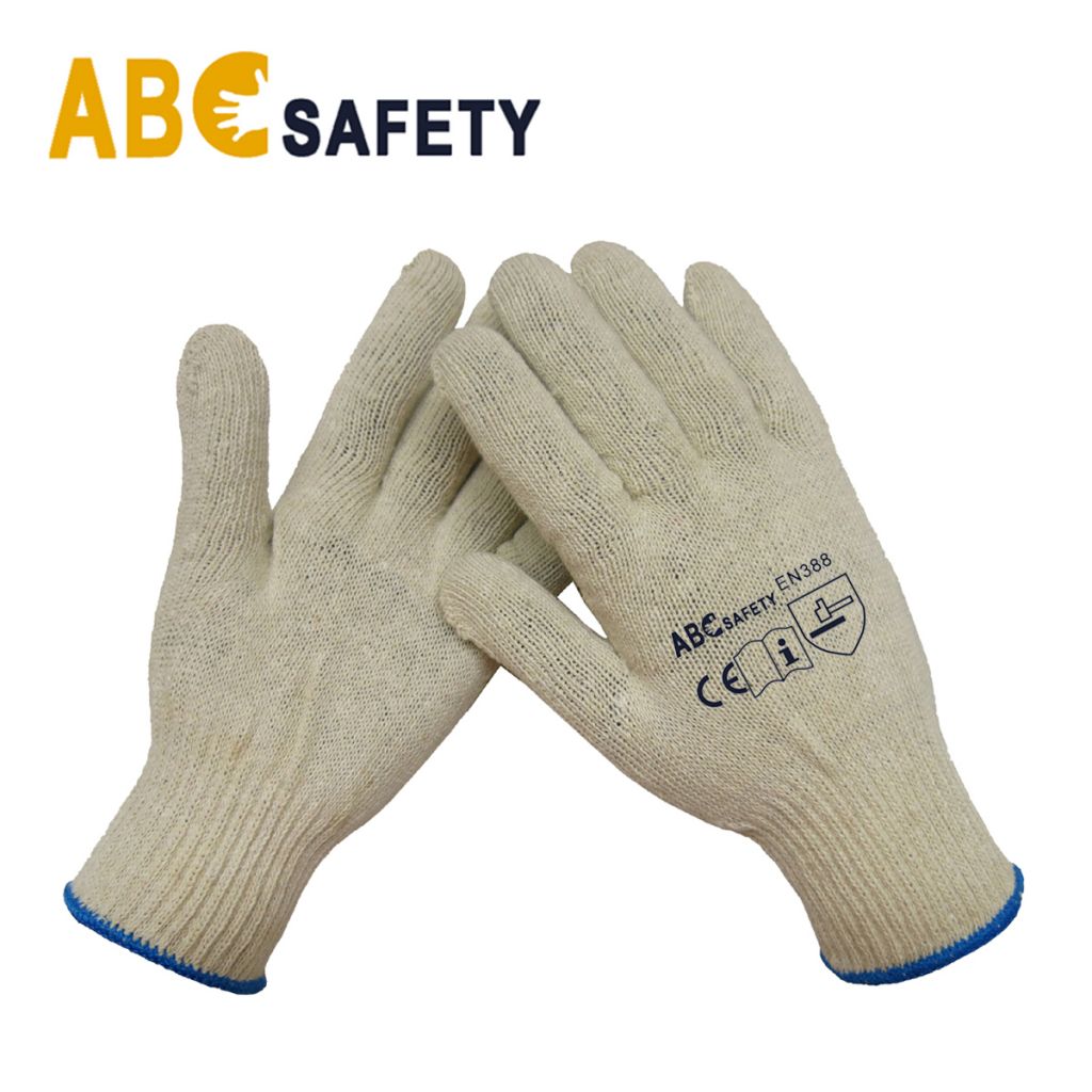 ABC SAFETY 10 Gauge Natural White Cotton knitted Working Gloves