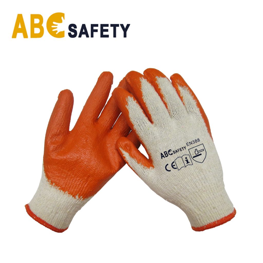 DDSAFETY Wholesale In China Natural orange safety working Latex Glove