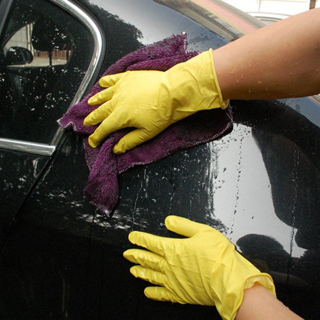 Kitchen Cleaning application Dipped Flocklined Latex Household Gloves-AHL312