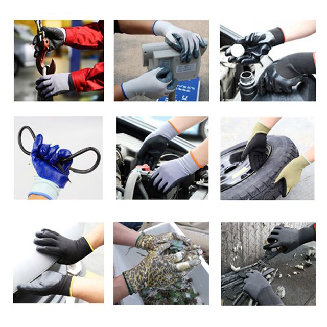 ABC SAFETY 13 gauge Grey Polyester liner with Black Nitrile coated construction glove