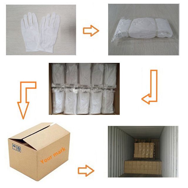 ABC SAFETY 100% Bleach Cotton/interlock Gloves With 3 Seams On Back