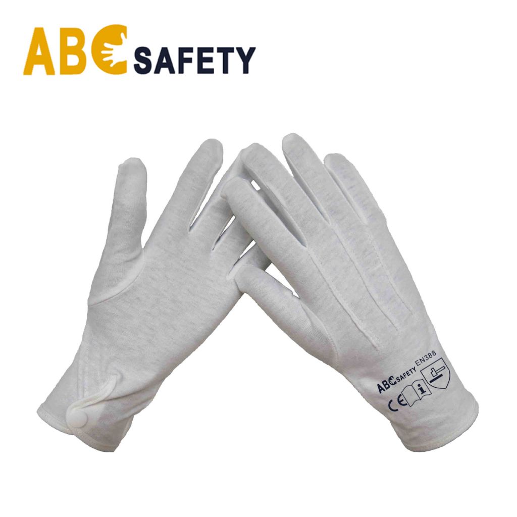 ABC SAFETY 100% Bleach Cotton/interlock Gloves With 3 Seams On Back