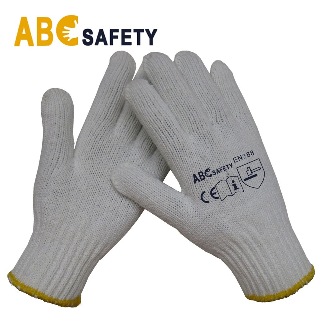 ABC SAFETY 7 Gauge 100% Bleach Cotton Or Polyster Knit Glove