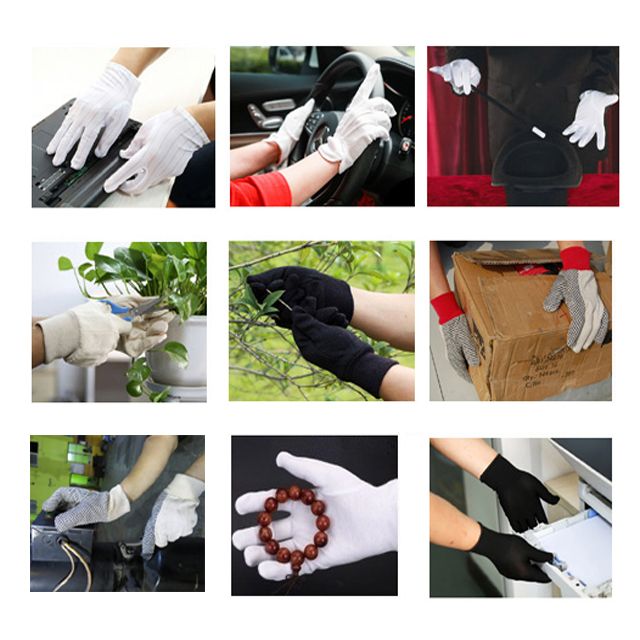 ABC SAFETY 100% Bleach Cotton/interlock Glove With Mini Dots On Palm 