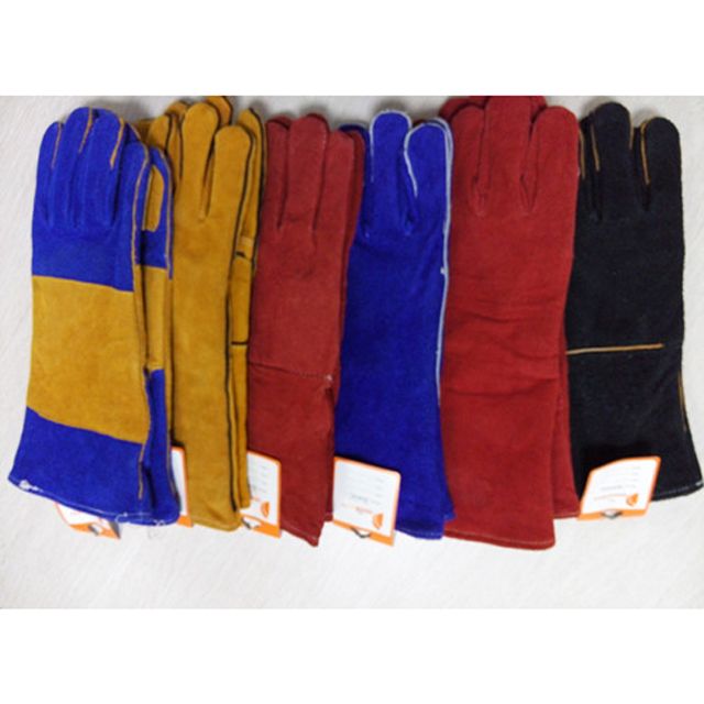 11" Red Cow Split Leather Gloves for Welding