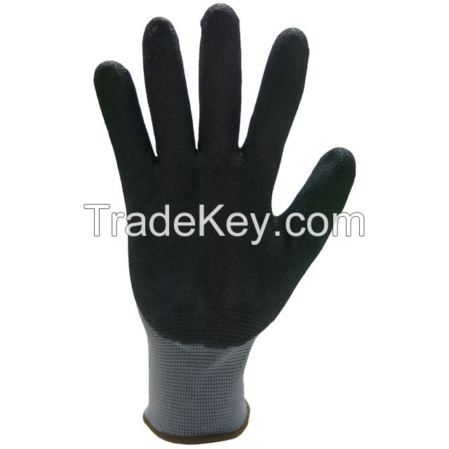 Grey nylon with black nitrile glove-DNN450