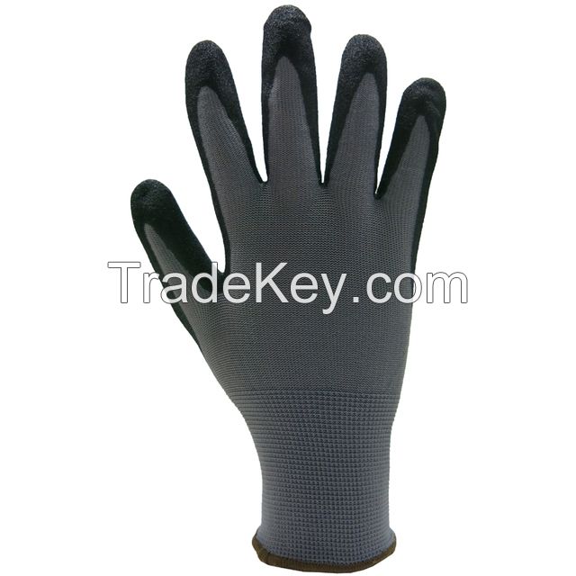 Grey nylon with black nitrile glove-DNN450