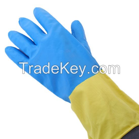 DDSAFETY OEM products for industrial Neoprene/Latex Liquid Proof Unsupported with Flock Lined Chemical Resistant glove