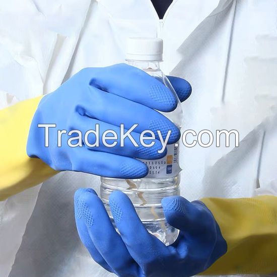 DDSAFETY OEM products for industrial Neoprene/Latex Liquid Proof Unsupported with Flock Lined Chemical Resistant glove