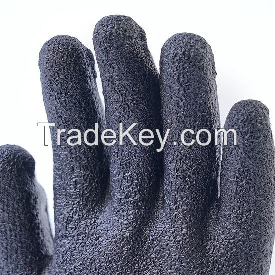 DDsafety 77+countries 15+years low-cost manufacturer gloves. 10 gauge black T/C shell. Black latex coating.crinkle finish industrial/home/construction gloves