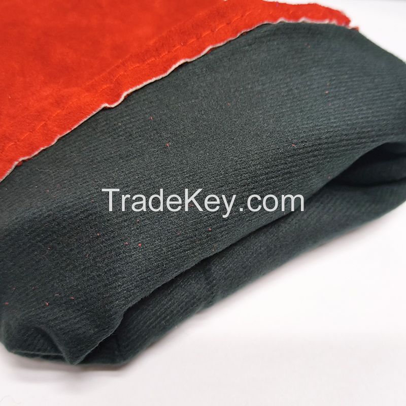 Experience Red Cow Split Welder Gloves. Full Lining and Palm.