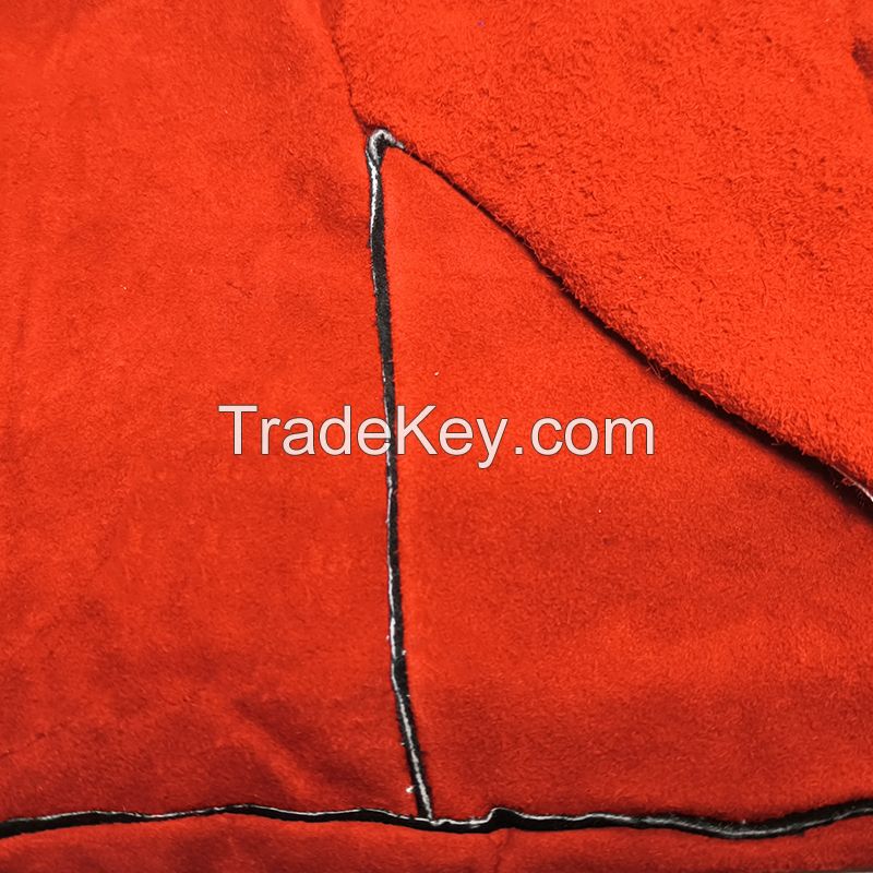 Experience Red Cow Split Welder Gloves. Full Lining and Palm.