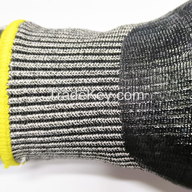 Abrasion and Tear Performance Cut Resistant Smooth Nitrile Coating Work Glove