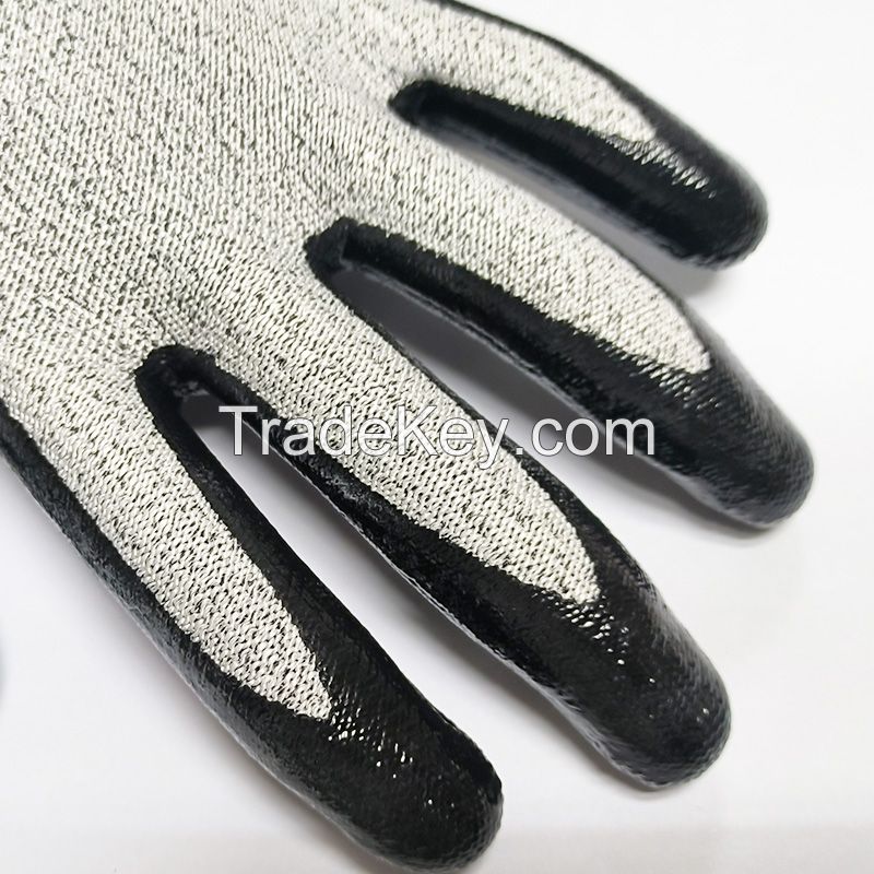 Abrasion and Tear Performance Cut Resistant Smooth Nitrile Coating Work Glove