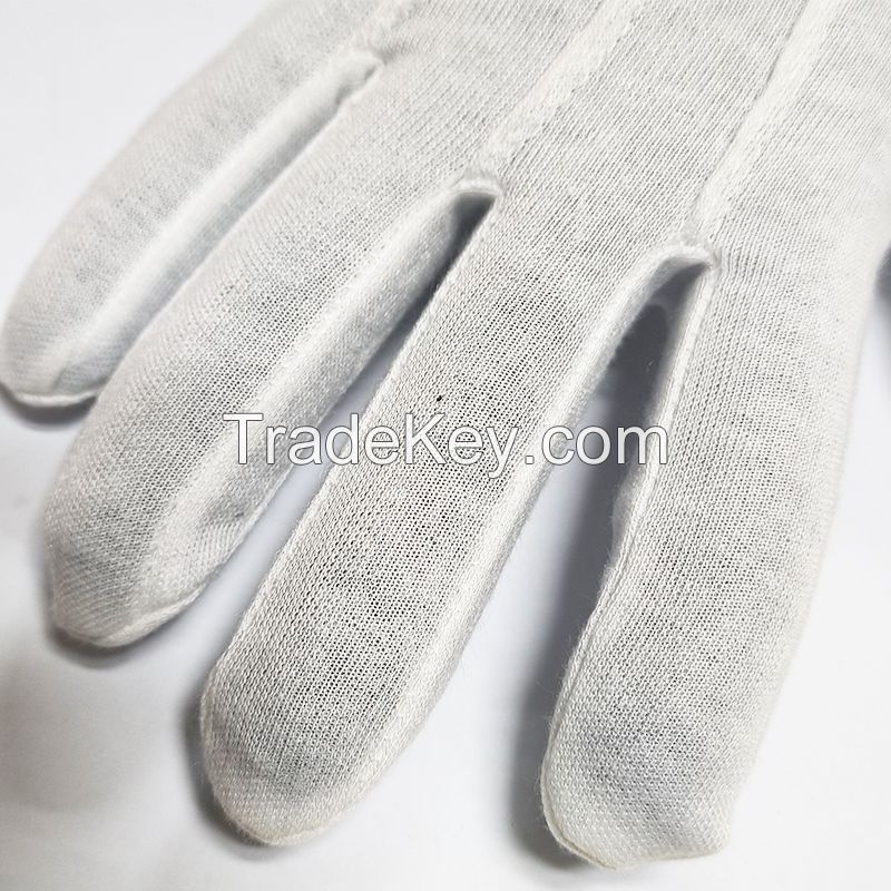 White Cotton Interlock Button Marching Band and Color Guard School Parade Gloves