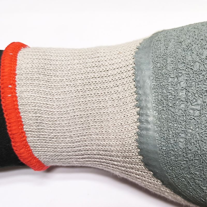 Cor-Grip Gray Crinkle Latex Palm Coated Knit Ultra Stretch Thick Grip Gloves