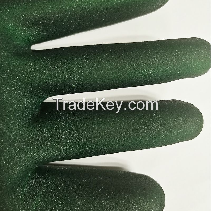 PVC Coated-Supported Sandy Finish Jersey Lined Men's Rubber Glove. PPE