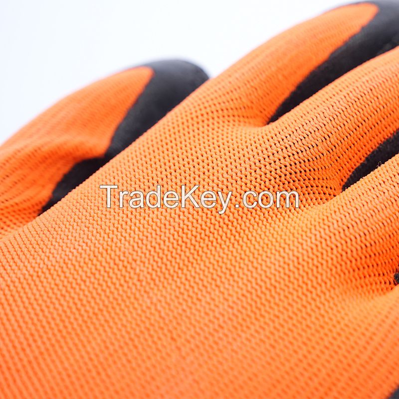 Factory Supply Attractive Price Polyester with Latex Safety Work Glove