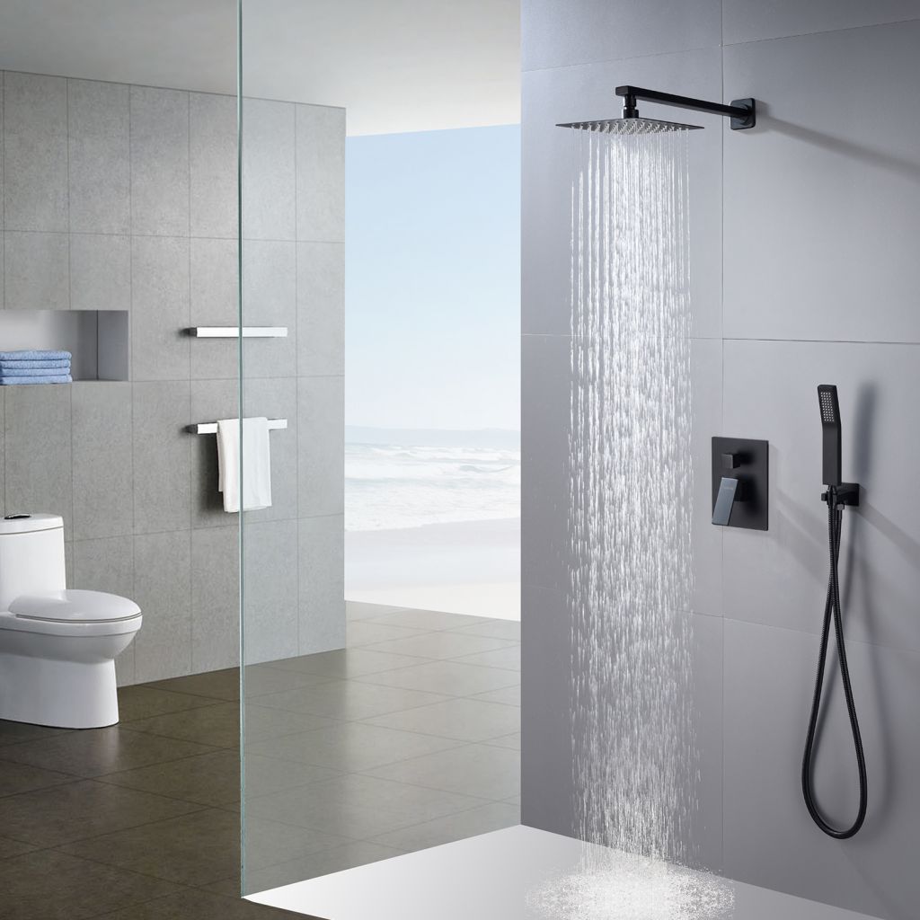 Hot sale in Amazon Rainfall Matte Black Shower set