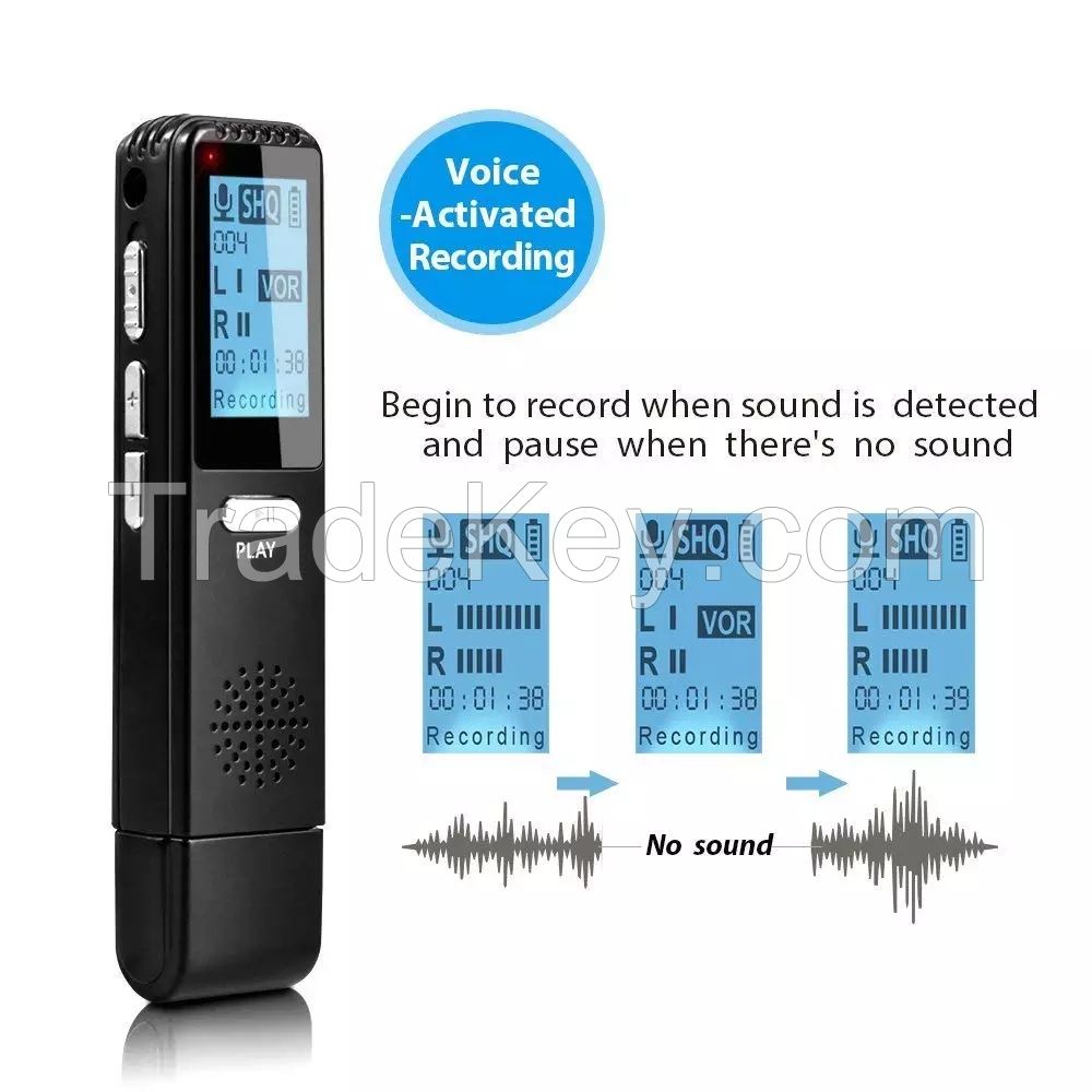 V25 8gb/16gb/32gb Digital Voice Activated Recorder Hd Recording Of Lectures And Meetings With Microphone, Noise Reduction Audio, High Quality Sound, Portable Mini Dictaphone Voice Recorder