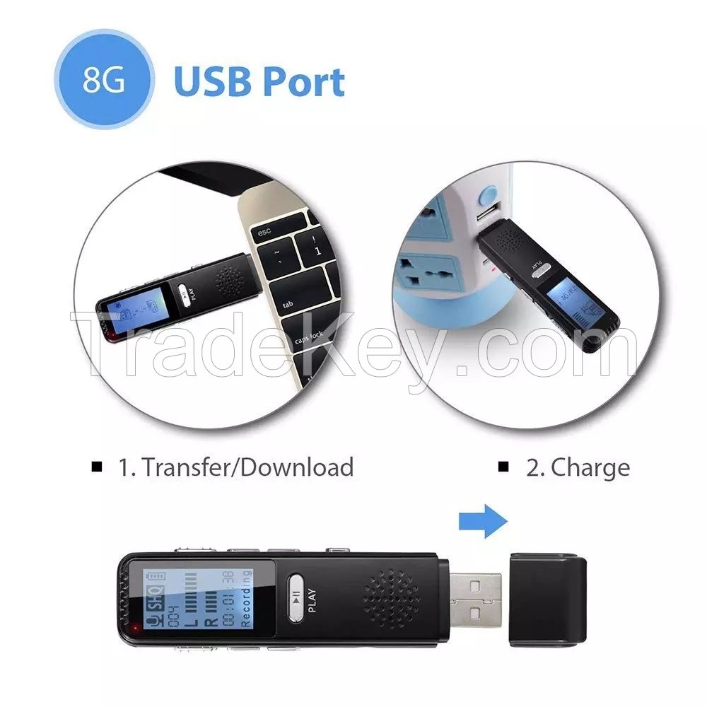 V25 8gb/16gb/32gb Digital Voice Activated Recorder Hd Recording Of Lectures And Meetings With Microphone, Noise Reduction Audio, High Quality Sound, Portable Mini Dictaphone Voice Recorder