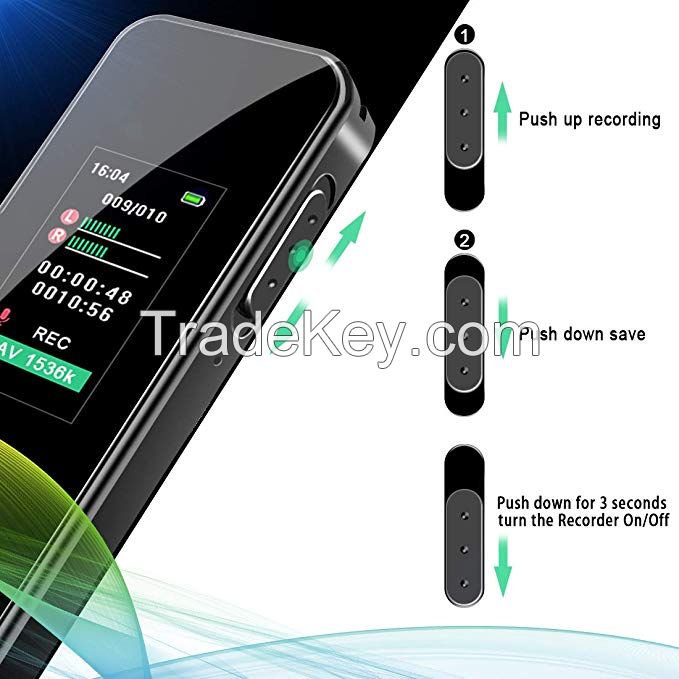 V93 Mini Dictaphone Touch Screen Sound Audio Recording Device MP3 Player Professional Digital Voice Activated Recorder