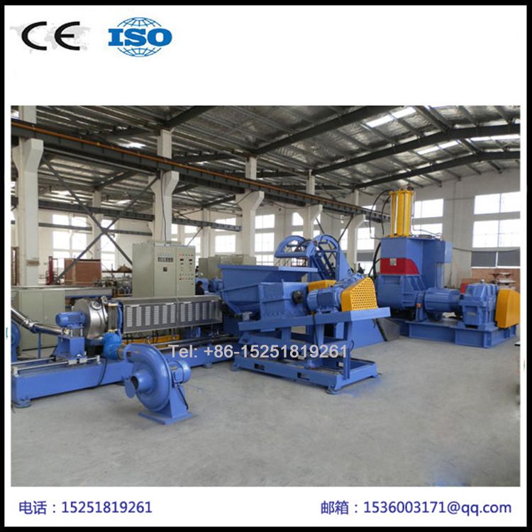 Kneader force feeder Single screw extruder pelletizing line