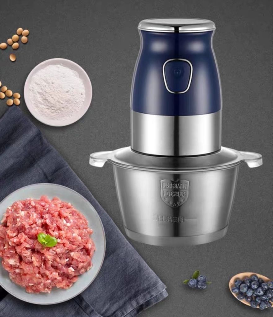 TOYIN SUS304 3-IN-1 Food Processor with Design Patent Electrical Juicer Meat Grinder Grain Grinder