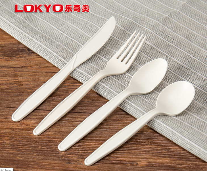 IBAOR PLA ECO biodegradable cutlery set tableware knife, fork, spoon manufacturer