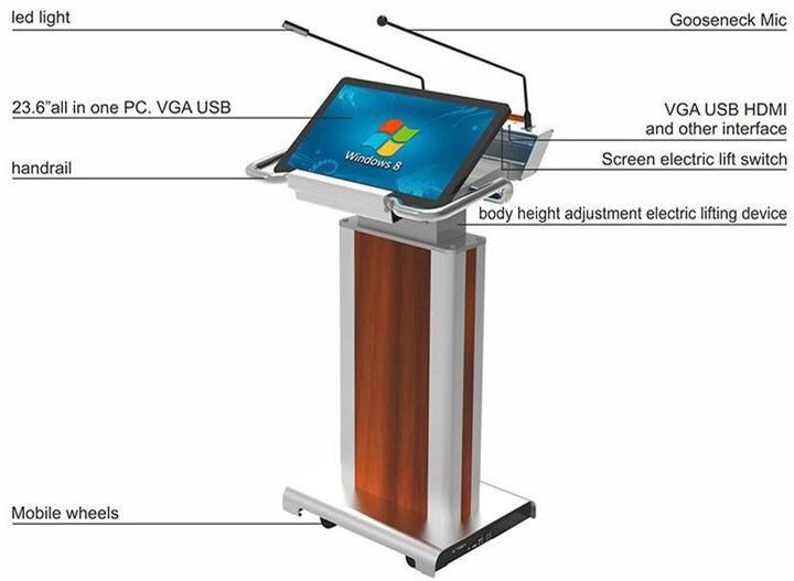 Pochar Fk535n Church Multimedia Classroom Pulpit Lecture Hall Use Motorized Lift Computer Podium